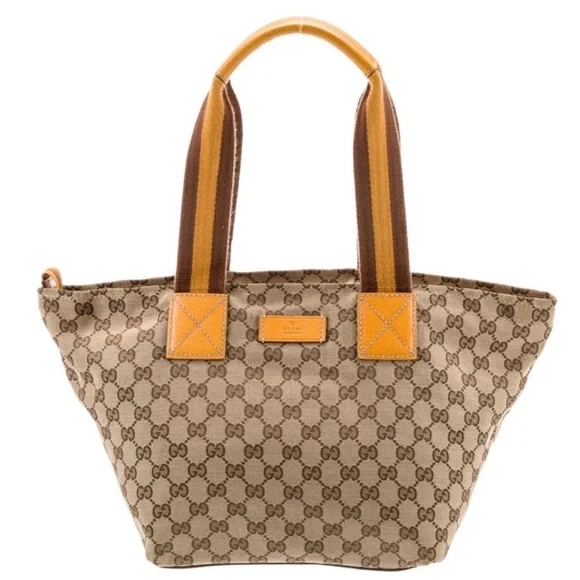 GUCCI GG Canvas Medium Web Tote - Picture 4 of 8